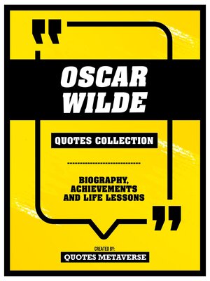 cover image of Oscar Wilde--Quotes Collection